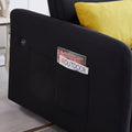 Twins Sofa Bed Black Fabric Black Foam Fabric