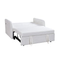Twins Sofa Bed Cream White Fabric Cream White Foam Fabric