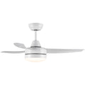 42 Inch Indoor White Ceiling Fan With Led Light Matte White Modern Abs Steel Q235 Abs Steel Q235