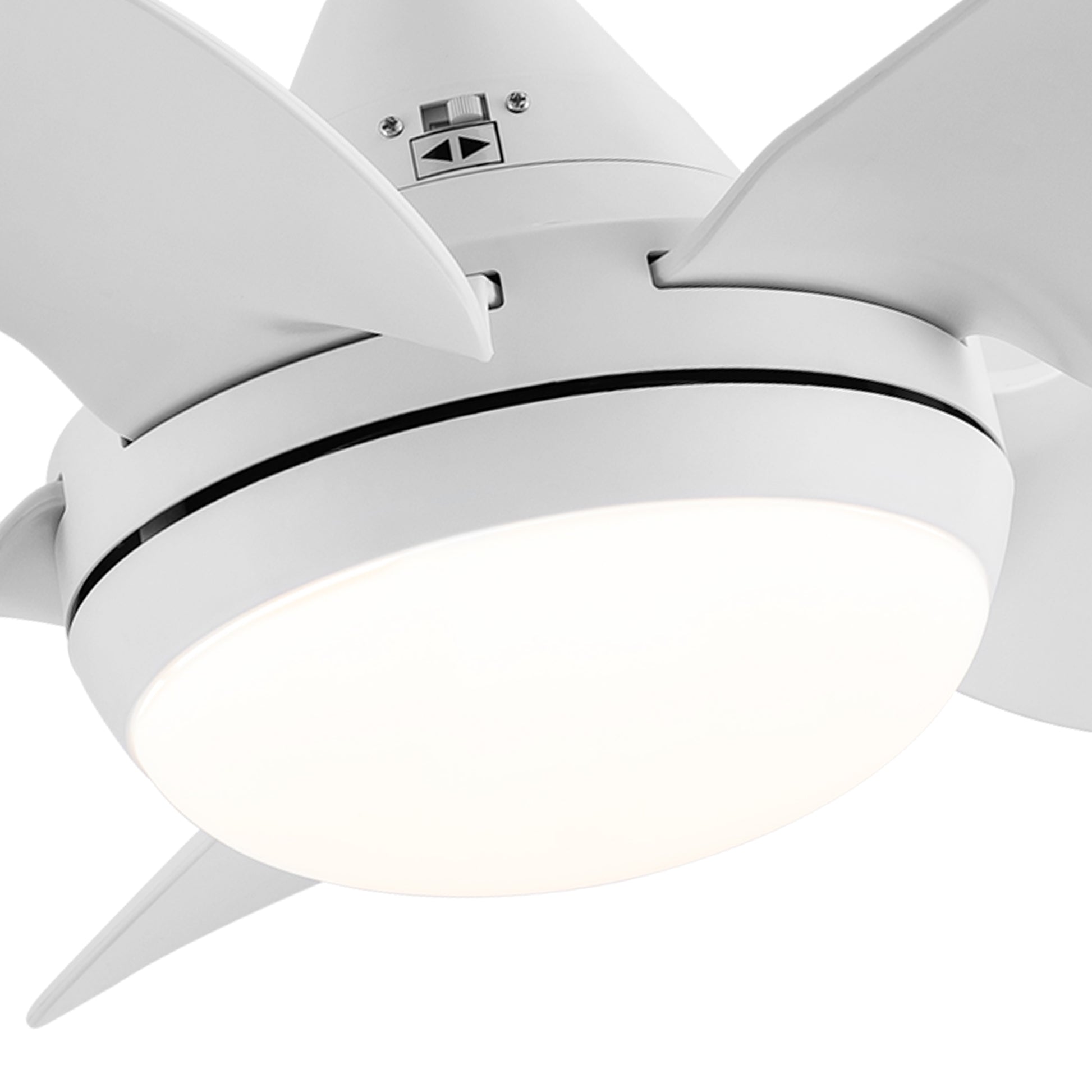 30 In Intergrated Led Ceiling Fan Lighting With White Abs Blade White Abs