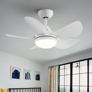 30 In Intergrated Led Ceiling Fan Lighting With White Abs Blade White Abs