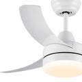 42 In Intergrated Led Ceiling Fan Lighting With White Abs Blade White Abs