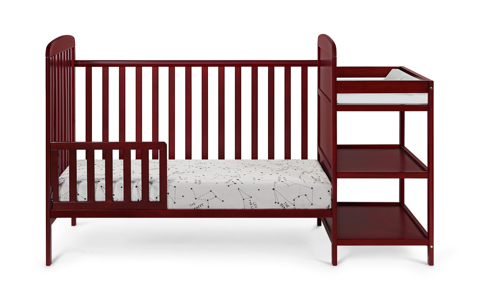 Ramsey Crib And Changer Combo Cherry Cherry Solid Wood