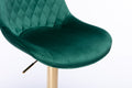 Set Of 2 Bar Stools,With Chrome Footrest And Base Swivel Height Adjustable Mechanical Lifting Velvet Golden Leg Simple Bar Stool Green Green Foam Fabric