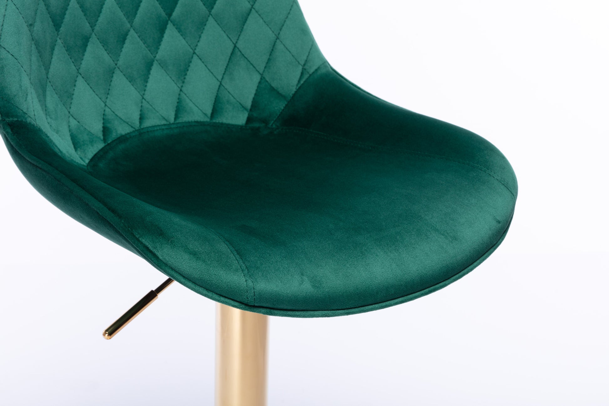 Set Of 2 Bar Stools,With Chrome Footrest And Base Swivel Height Adjustable Mechanical Lifting Velvet Golden Leg Simple Bar Stool Green Green Foam Fabric