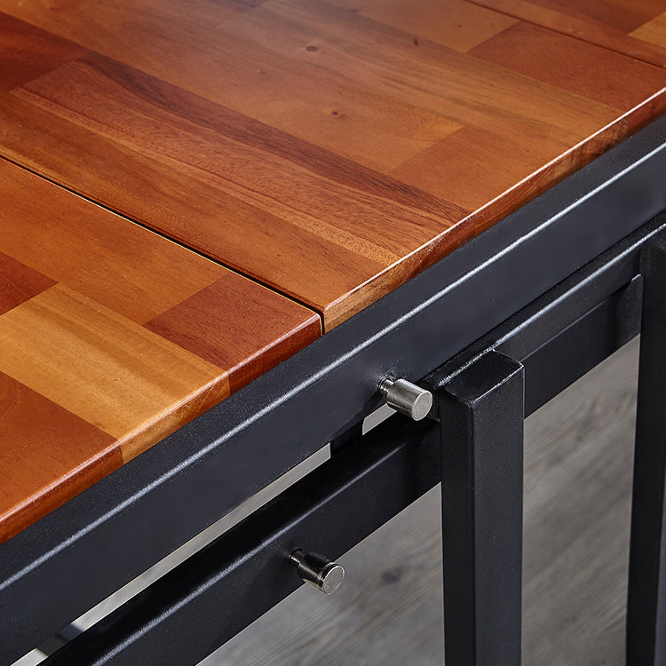 Medium Size Rubber Wood Multifunction Convertible Dining Table,Transition Dining Table And Shelf For Home And Kitchen,Free Switch,Space Saving For Any Need ,Wood Color Finish Natural Wood Light Brown Folding Dining Room Rubberwood Kitchen & Dining Tables