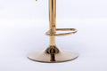 Set Of 2 Bar Stools,With Chrome Footrest And Base Swivel Height Adjustable Mechanical Lifting Velvet Golden Leg Simple Bar Stool Cream Cream Foam Fabric