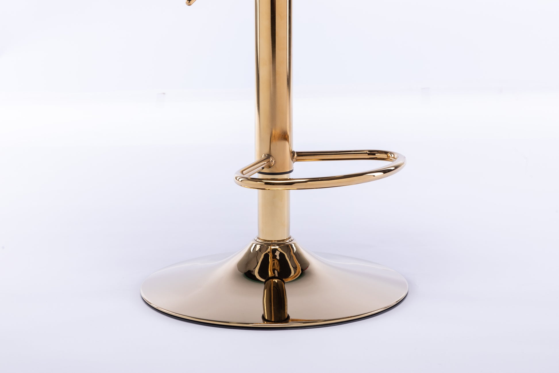 Set Of 2 Bar Stools,With Chrome Footrest And Base Swivel Height Adjustable Mechanical Lifting Velvet Golden Leg Simple Bar Stool Cream Cream Foam Fabric