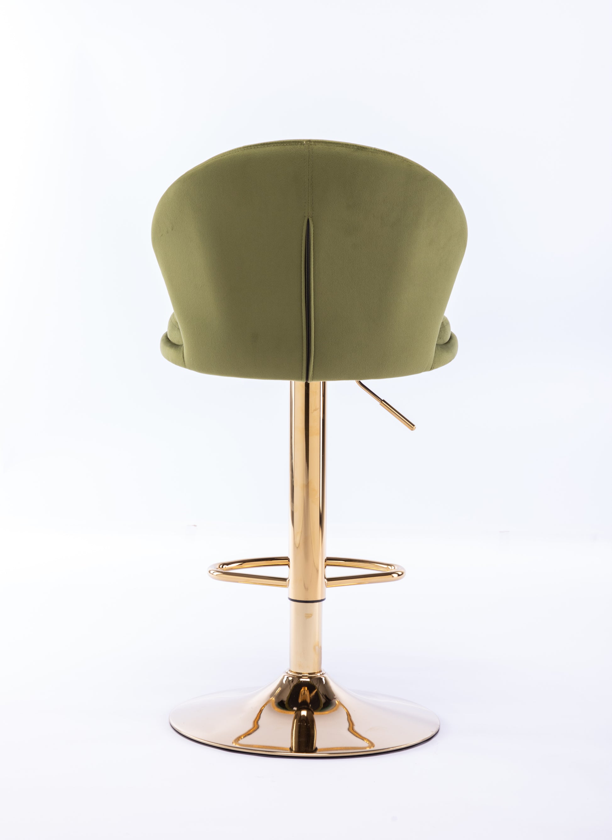 Set Of 2 Bar Stools,With Chrome Footrest And Base Swivel Height Adjustable Mechanical Lifting Velvet Golden Leg Simple Bar Stool Light Green Light Green Foam Fabric