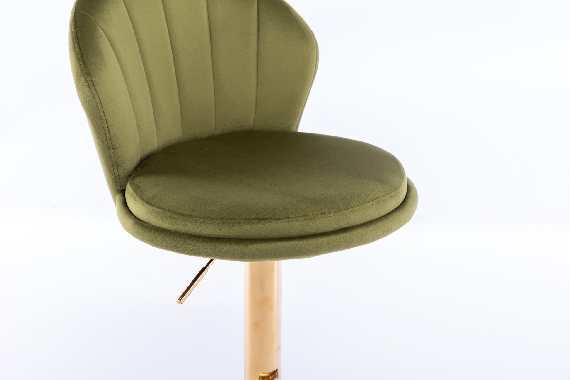 Set Of 2 Bar Stools,With Chrome Footrest And Base Swivel Height Adjustable Mechanical Lifting Velvet Golden Leg Simple Bar Stool Light Green Light Green Foam Fabric