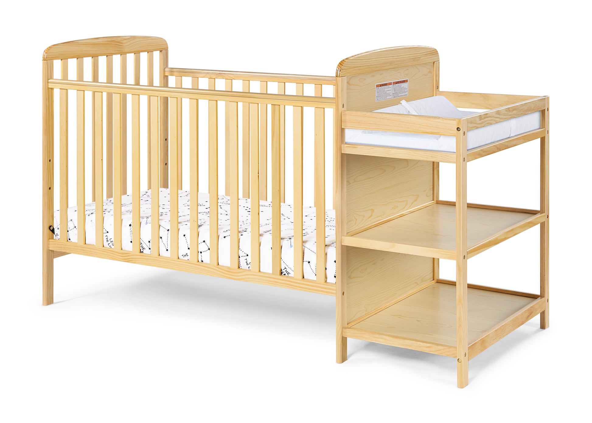 Ramsey Crib And Changer Combo Natural Natural Solid Wood