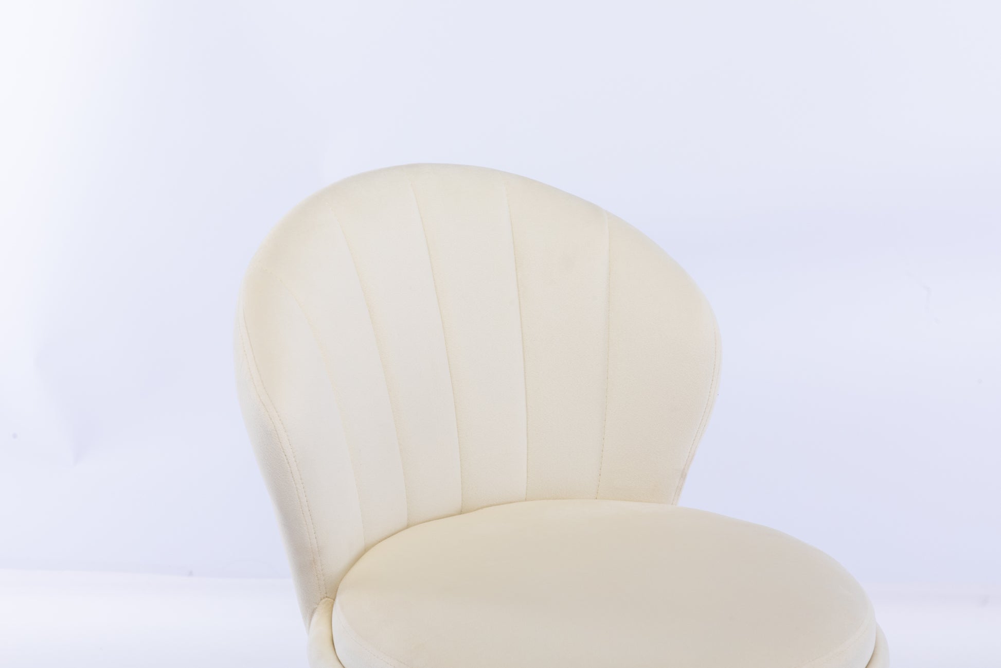 Set Of 2 Bar Stools,With Chrome Footrest And Base Swivel Height Adjustable Mechanical Lifting Velvet Golden Leg Simple Bar Stool Cream Cream Foam Fabric