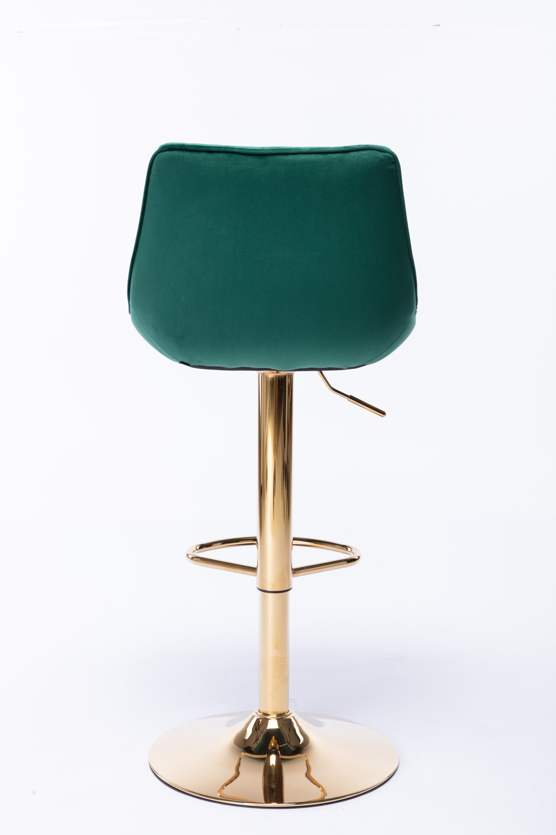 Set Of 2 Bar Stools,With Chrome Footrest And Base Swivel Height Adjustable Mechanical Lifting Velvet Golden Leg Simple Bar Stool Green Green Foam Fabric