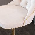 Golden Swivel Velvet Barstools Adjusatble Seat Height From 25 33 Inch,Modern Upholstered Bar Stools With Backs Comfortable Tufted For Home Pub And Kitchen Island,Beige,Set Of 2 Beige American Design Set Of 2 Foam Velvet