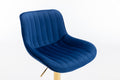 Chrome Footrest And Base Swivel Height Adjustable Mechanical Lifting Velvet Golden Leg Simple Bar Stool,Set Of 2,Navy Navy Foam Fabric