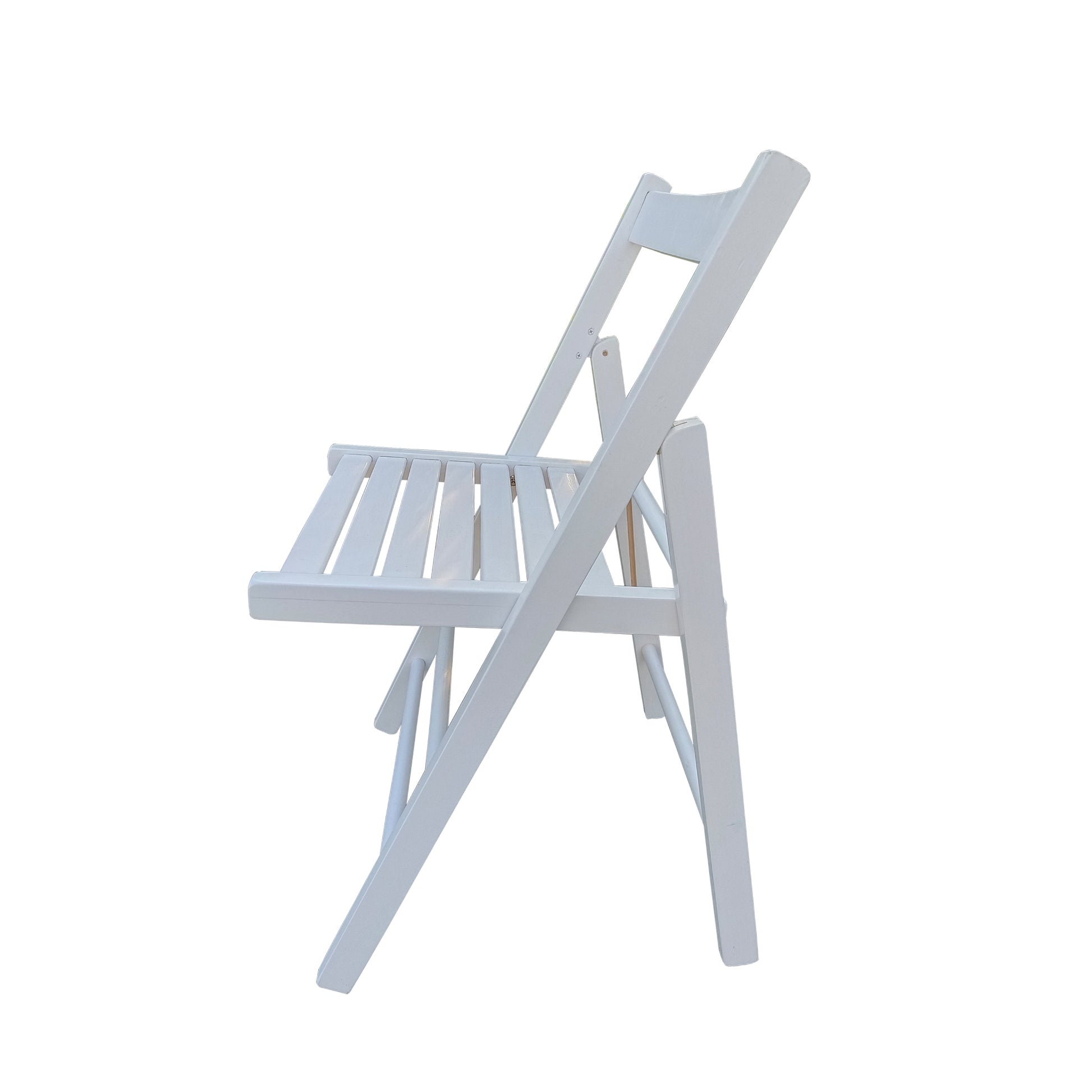 Folding Chair 2 S, Foldable Style White White Solid Wood