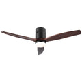 52 In.Intergrated Led Low Profile Ceiling Fan With Dimmable Light Walnut Wood Metal