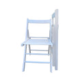 Folding Chair 2 S, Foldable Style White White Solid Wood