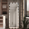 Hollywood Full Length Mirror With Lights Full Body Vanity Mirror With 3 Color Modes Lighted Standing Floor Mirror For Dressing Room Bedroom Wall Mounted Touch Control Silver 63