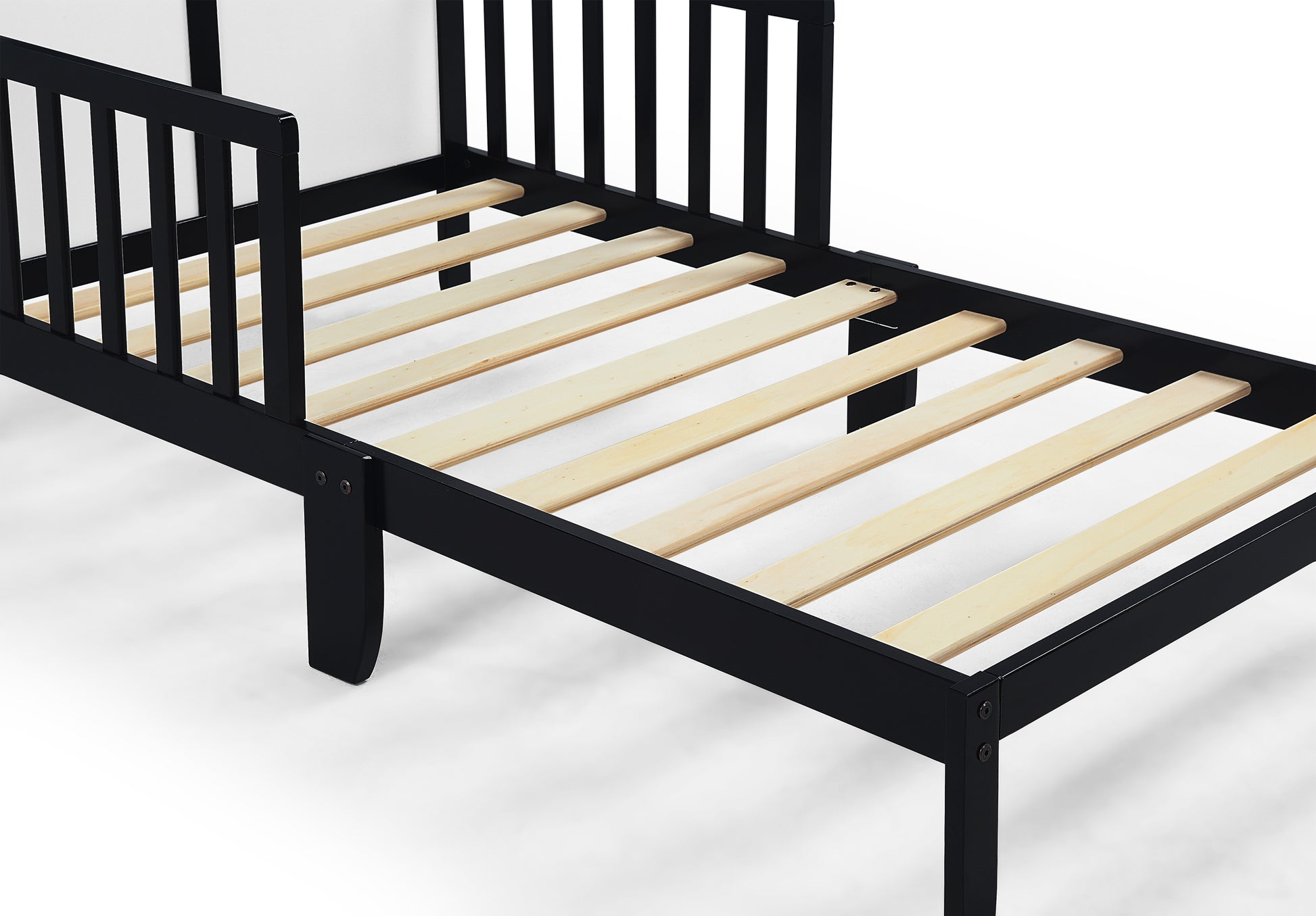 Birdie Toddler Bed Black White Black Solid Wood