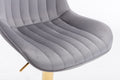 Chrome Footrest And Base Swivel Height Adjustable Mechanical Lifting Velvet Golden Leg Simple Bar Stool,Set Of 2,Grey Grey Foam Fabric