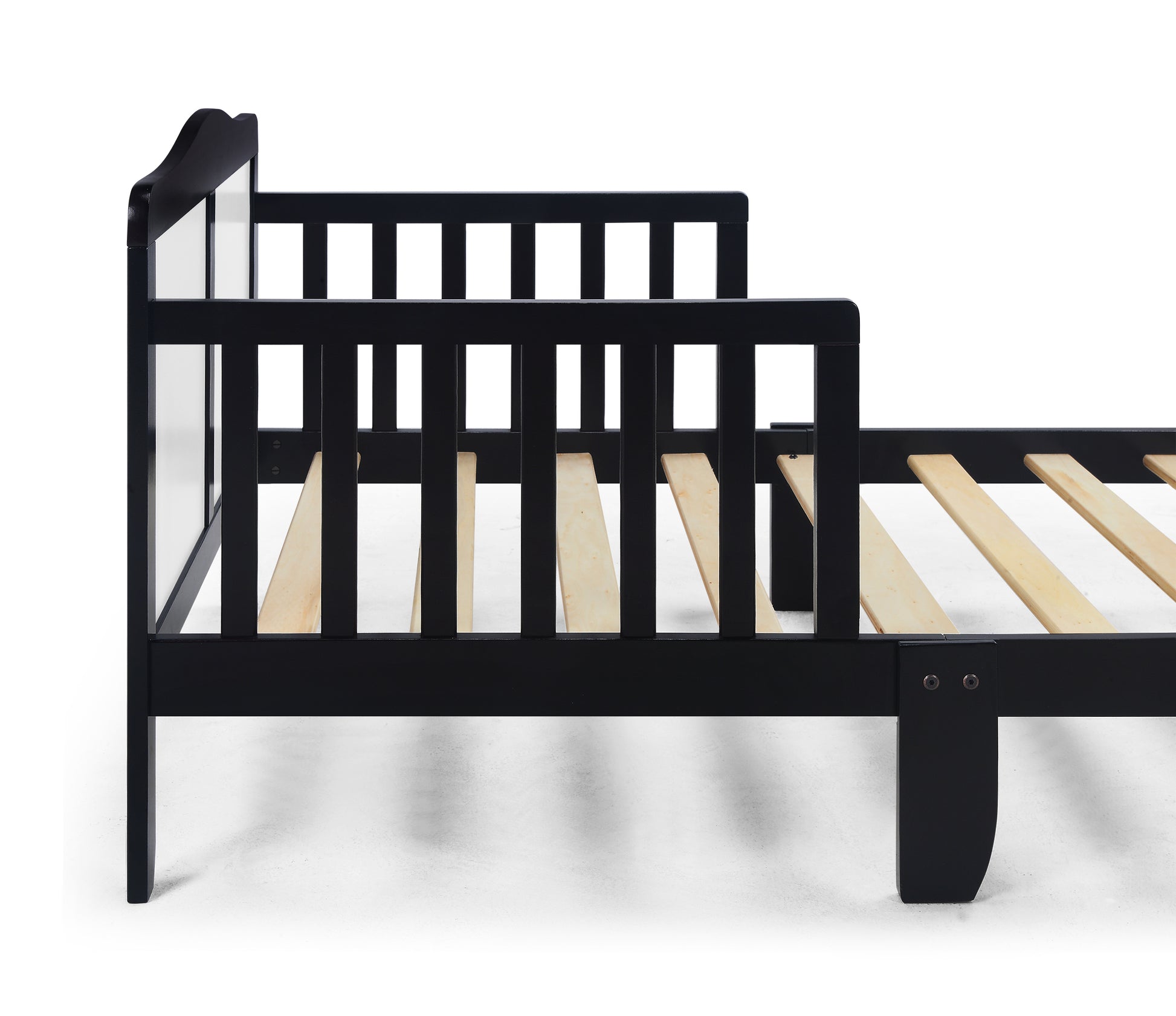 Birdie Toddler Bed Black White Black Solid Wood