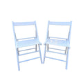 Folding Chair 2 S, Foldable Style White White Solid Wood