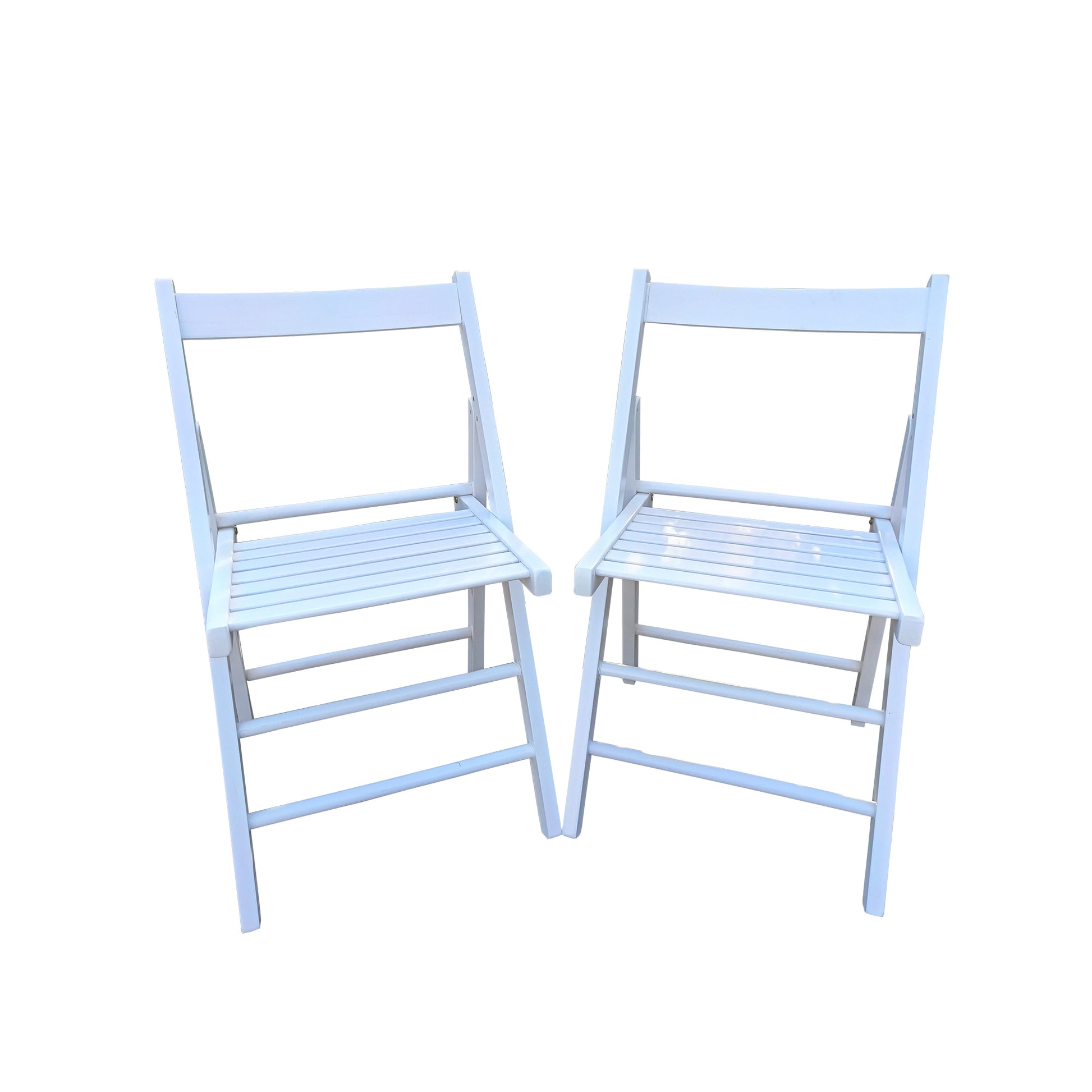 Folding Chair 2 S, Foldable Style White White Solid Wood