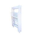 Folding Chair 2 S, Foldable Style White White Solid Wood