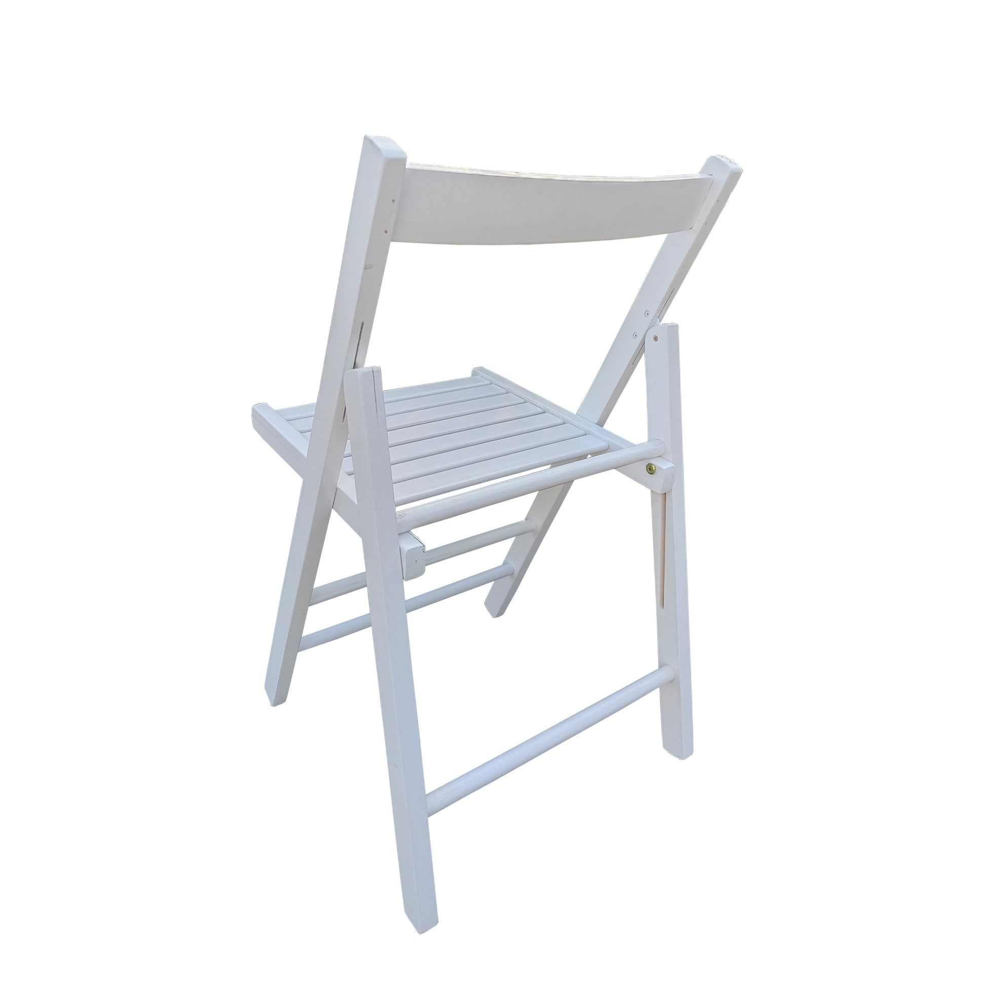 Folding Chair 2 S, Foldable Style White White Solid Wood