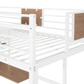 Twin Metal Loft Bed With Desk And Shelve,White Twin White Metal