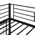 Twin Metal Loft Bed With Desk And Metal Grid,Black Twin Black Metal