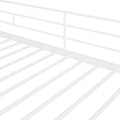 Twin Size Metal Loft Bed With Desk And Shelves,White Twin White Metal