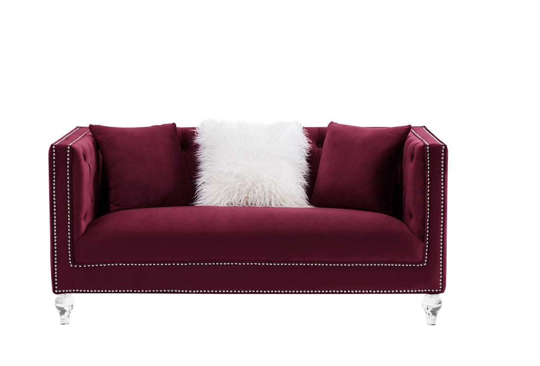 Two Seater Red Velvet Sofa Red Velvet