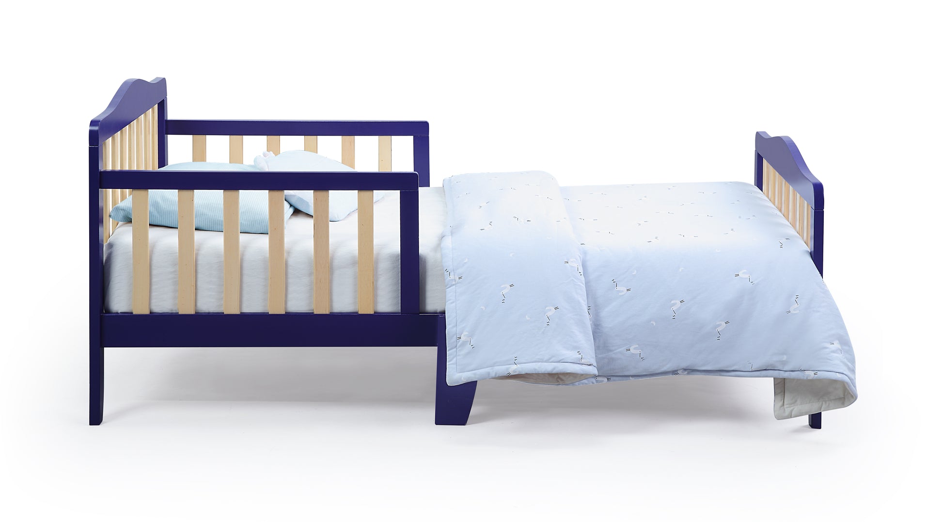 Twain Toddler Bed Blue Natural Blue Solid Wood