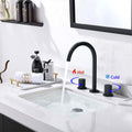 Two Handles Widespread 8 Inch Bathroom Faucet, Matte Black Matte Black Brass