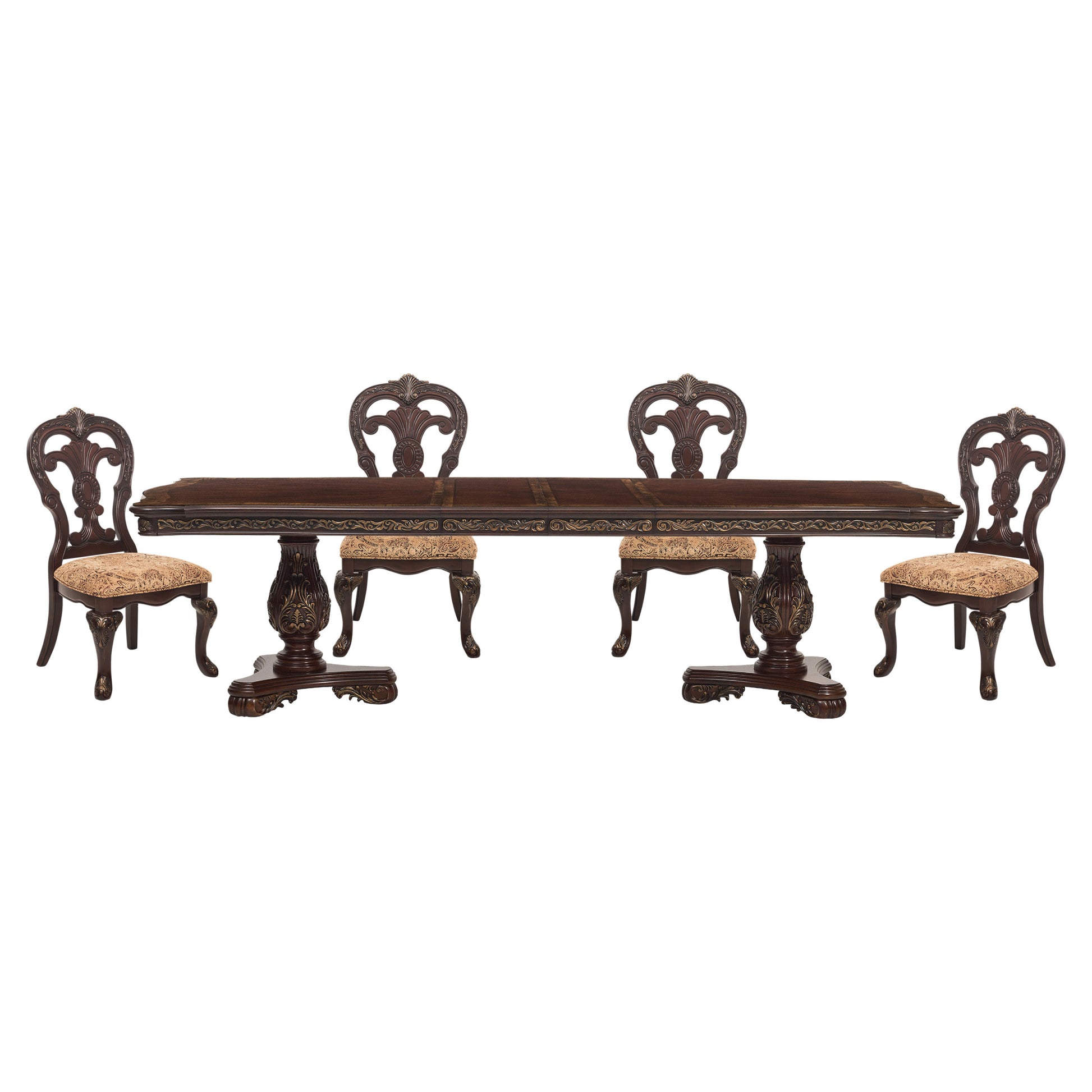 Beautiful Traditional Design 1Pc Rectangular Dining Table With 2X Extension Leaf Cherry Finish With Gold Tipping Cherry Dining Room American Traditional,Traditional Wood