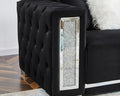 Two Seater Black Velvet Sofa Black Velvet