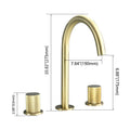 Two Handles Widespread 8 Inch Bathroom Faucet, Brushed Golden Brushed Gold Brass