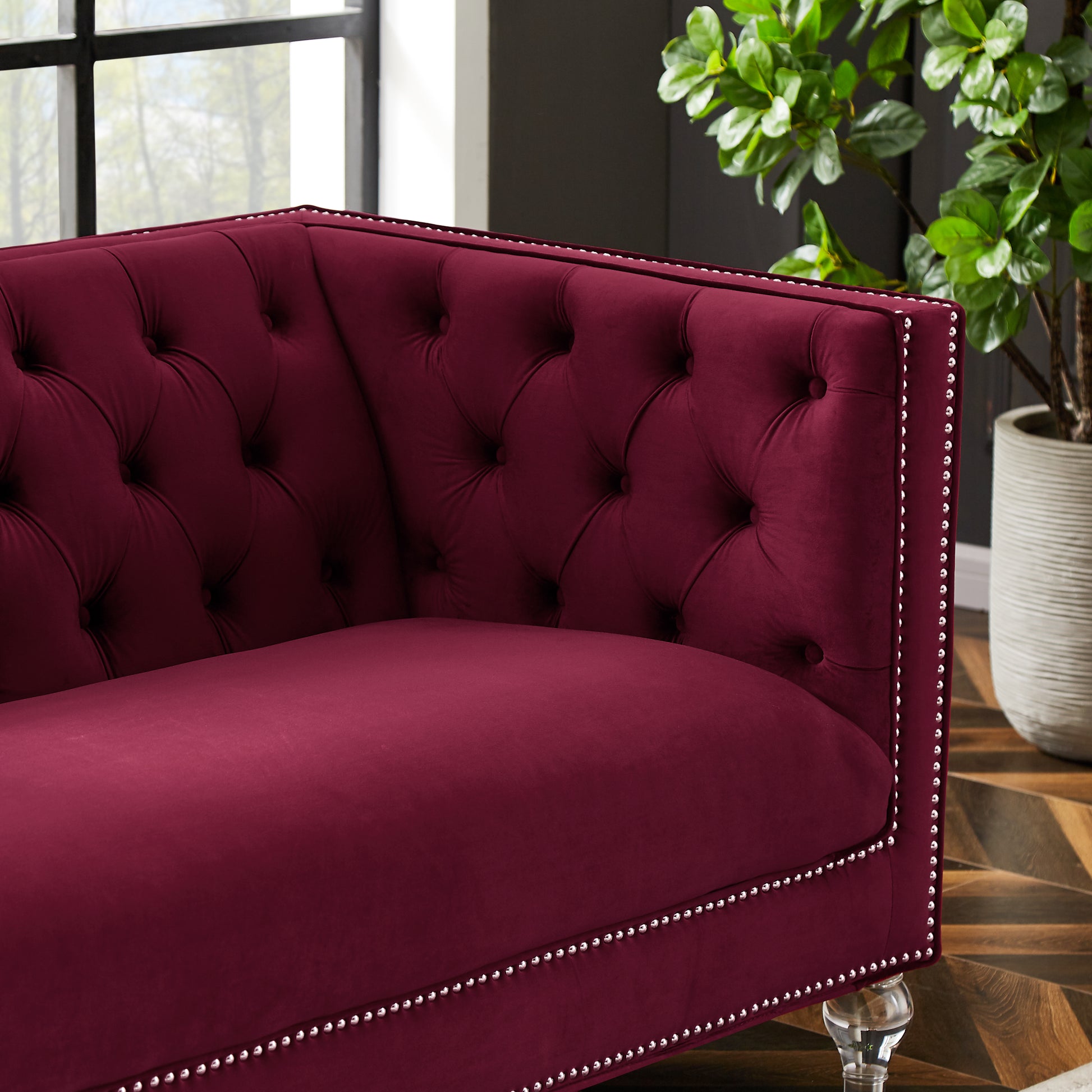 Two Seater Red Velvet Sofa Red Velvet