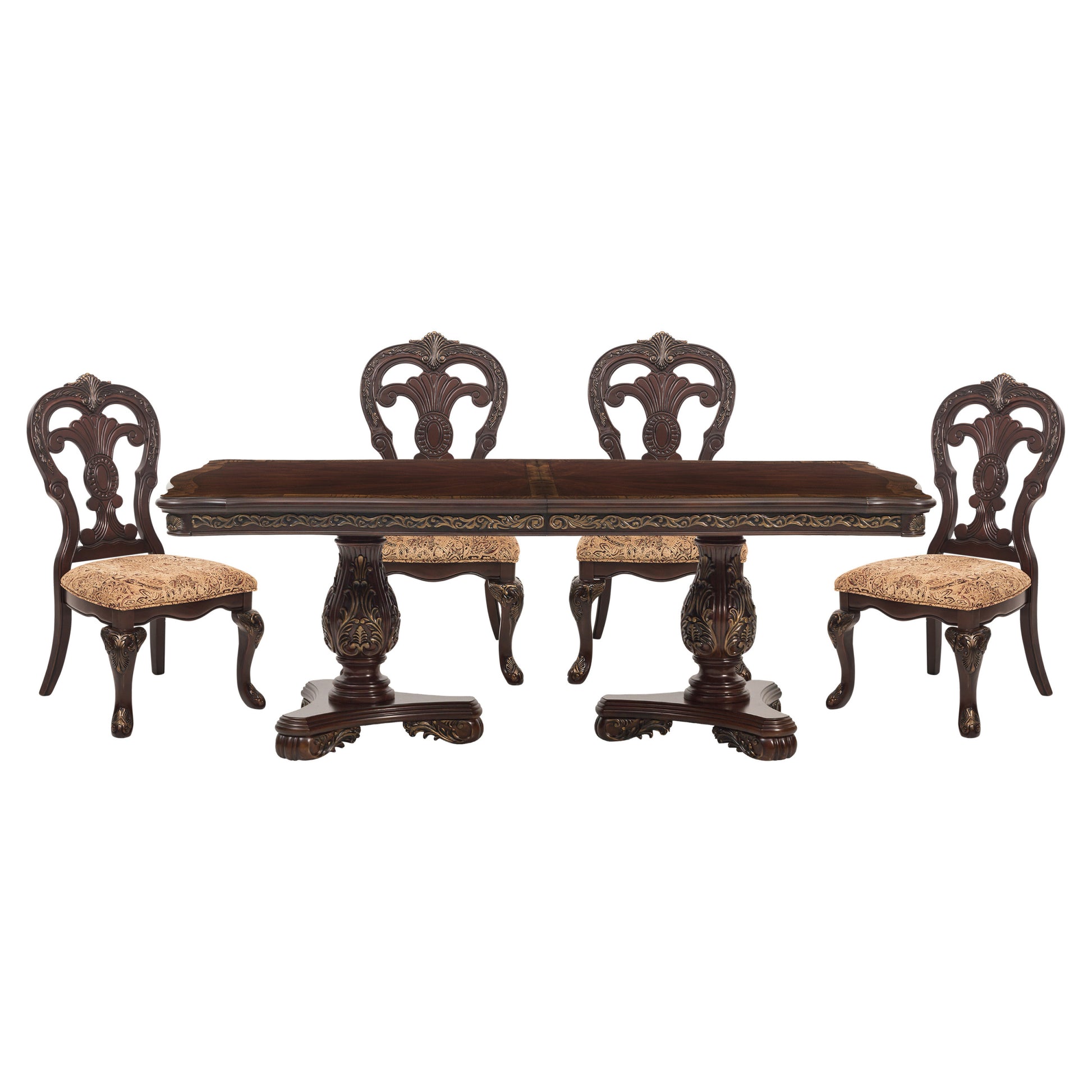 Beautiful Traditional Design 1Pc Rectangular Dining Table With 2X Extension Leaf Cherry Finish With Gold Tipping Cherry Dining Room American Traditional,Traditional Wood