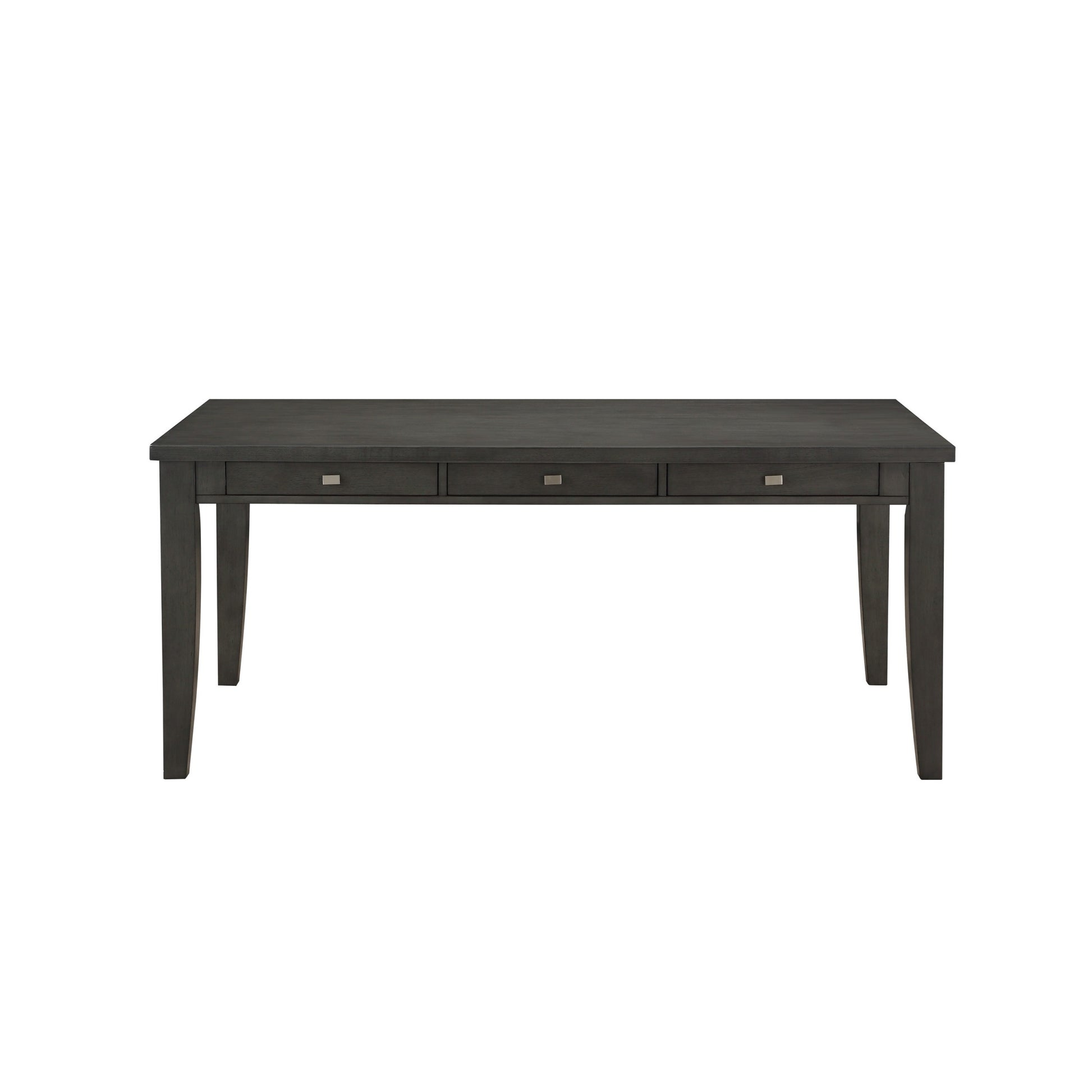Gray Finish 5Pc Dining Set Table With 6X Drawers And 4X Side Chairs Upholstered Seat Transitional Dining Room Furniture Wood Wood Gray Seats 4 Wood Dining Room Transitional Rectangular Dining Table With Chair Wood