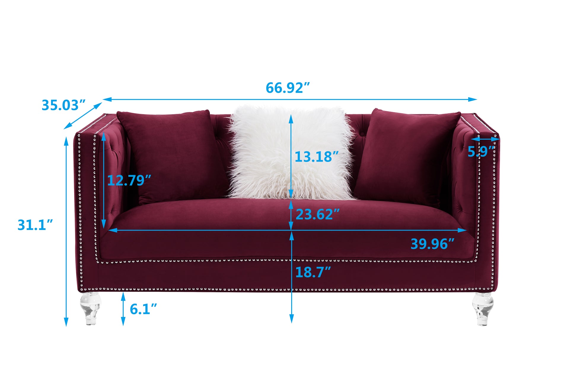 Two Seater Red Velvet Sofa Red Velvet