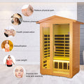 Two Person Basswood Far Infrared Outdoor Sauna Room Natural Wood Solid Wood