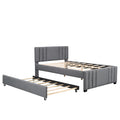 Full Upholstered Platform Bed With Trundle,Grey Old Sku:Sm001006Aae Grey Upholstered