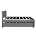 Full Upholstered Platform Bed With Trundle,Grey Old Sku:Sm001006Aae Grey Upholstered