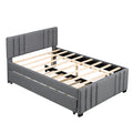 Full Upholstered Platform Bed With Trundle,Grey Old Sku:Sm001006Aae Grey Upholstered