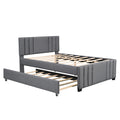 Full Upholstered Platform Bed With Trundle,Grey Old Sku:Sm001006Aae Grey Upholstered