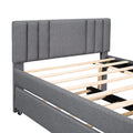 Full Upholstered Platform Bed With Trundle,Grey Old Sku:Sm001006Aae Grey Upholstered