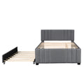 Full Upholstered Platform Bed With Trundle,Grey Old Sku:Sm001006Aae Grey Upholstered